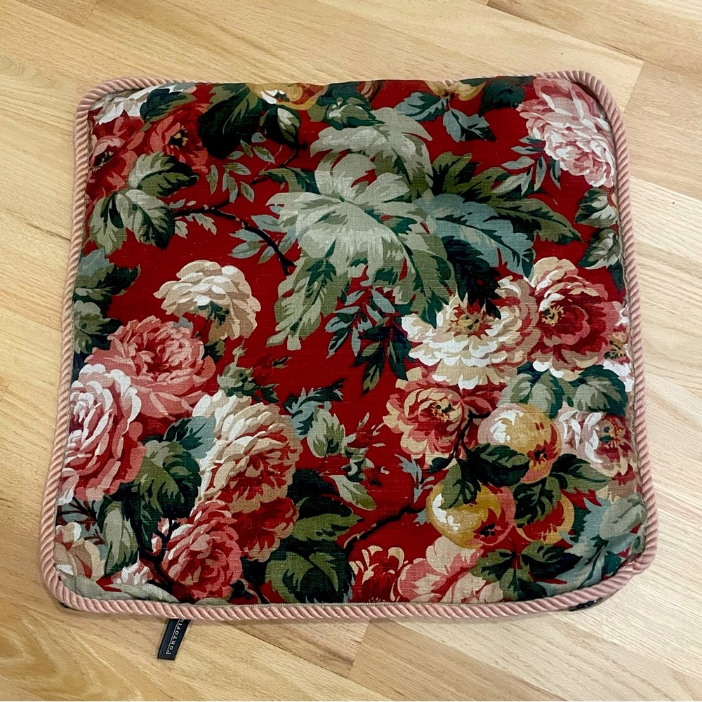 Vintage Pirtofino Linen Velvet Floral Pillow Cover 20”